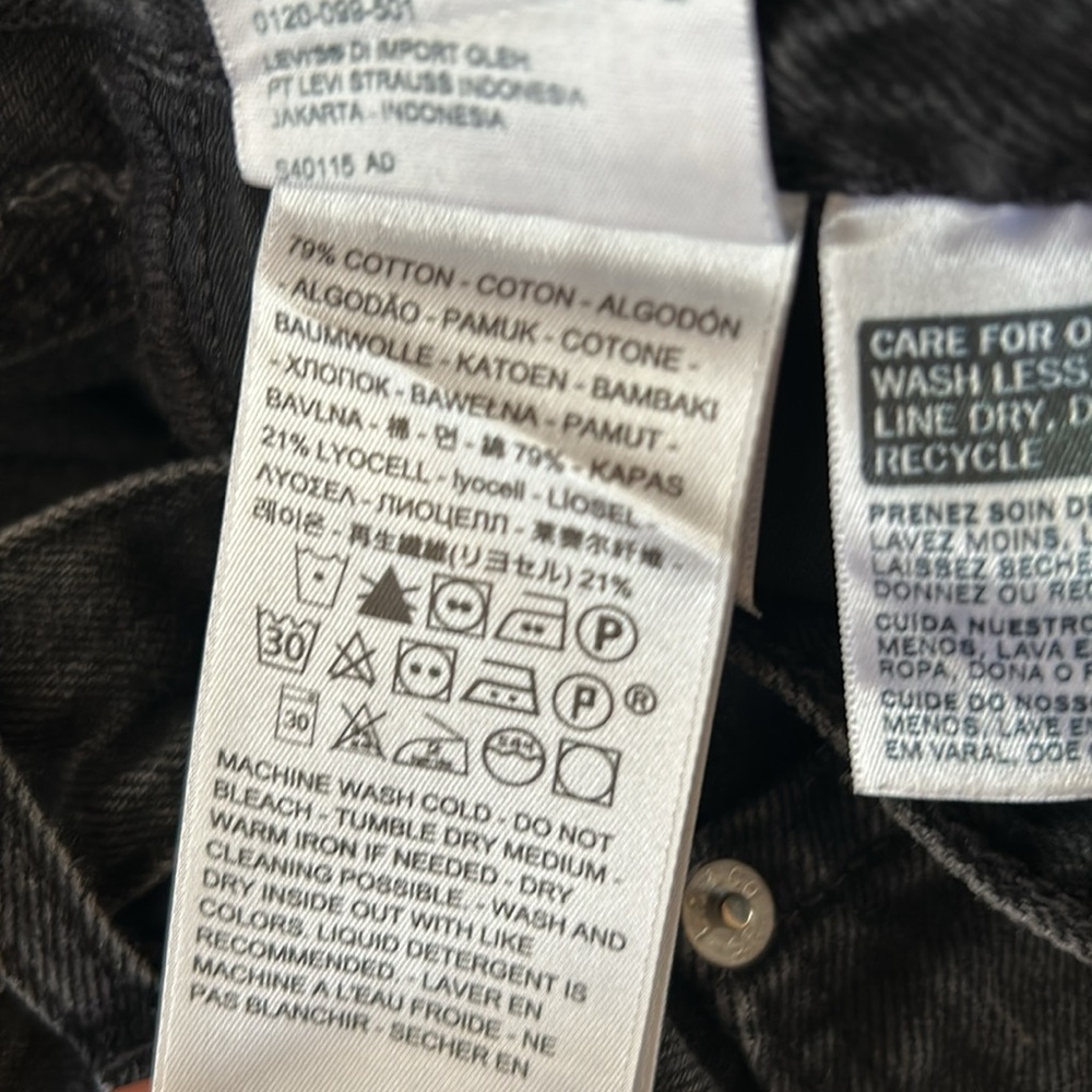 Levi’s High Loose Jeans in Grey/Black Size 24 - Picture 8 of 8